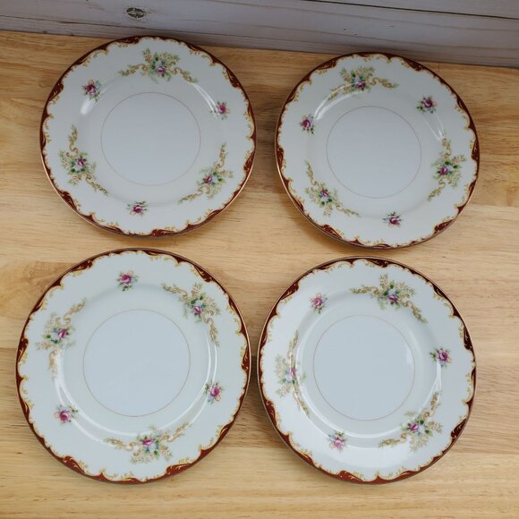 Harmony House Wembley Fine China Bread Plates Floral Design 6" Set Of 4 Japan - Picture 1 of 6